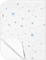 Kushies Deluxe Waterproof Changing Pad Liners - 20 x 30 inches Baby Changing Table Liners - Baby Changing Pads - Diaper Changing Flat Liner Pad Waterproof Portable (White w/Blue Stars)