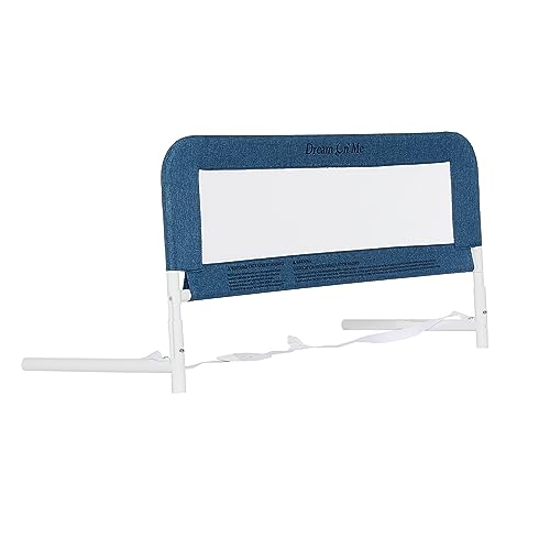 Dream On Me Lightweight Mesh Security Adjustable Bed Rail with Breathable Mesh Fabric in Navy