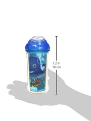 Nuby 531018SS Clik-It Insulated Sea Plus Safari No-Spill Cool Sipper for 18 Month Plus Children(2 Pack), 9 oz(270ml), Blue, Yellow