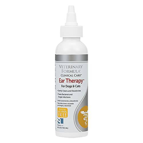 Veterinary Formula Clinical Care Ear Therapy, 4 oz. – Medicated Ear Drops to Help Relieve Bacterial and Fungal Infections in Dogs and Cats – Cleans and Deodorizes