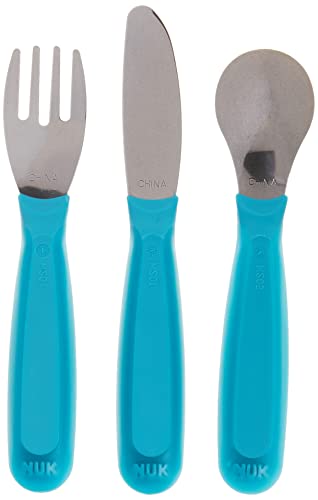 NUK Kid Cutlery Set, 3 Pack - Teal