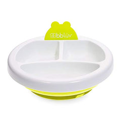 bblüv - Platö - Warming Plate - 3 Compartment, Non-Toxic, BPA Free with Suction Base for Baby Toddler (Lime)