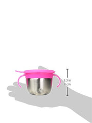 Munchkin® Snack+™ Stainless Steel Snack Catcher with Lid, 9 Ounce, Pink, 1 Pack