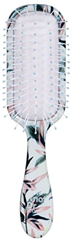 Conair The Knot Dr. Pro Mini Printed Detangling Brush with Flexalite bristles For Women, Men All Hair Types-Lengths Wet To Dry (61693C), Blue