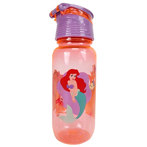 Danawares Disney Princess Flat Top Water Bottle for Kids | Storage Capacity 450ml | Lightweight, Leak-proof and Portable