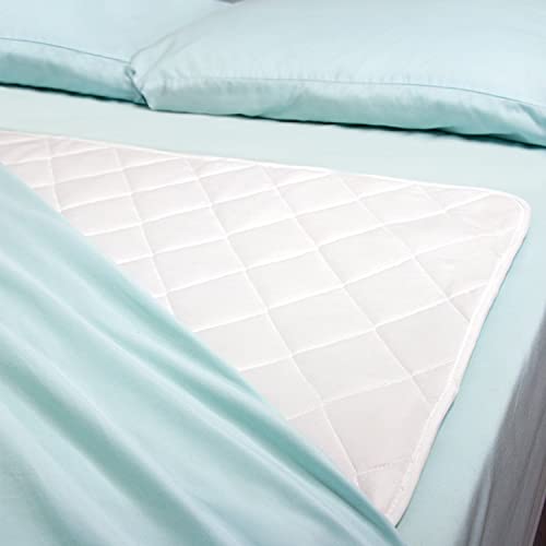 DMI 4-Ply Quilted Reusable Bed Draw Sheet Transfer Sheet Incontinence Pad, 36 x 40 Inches, Green