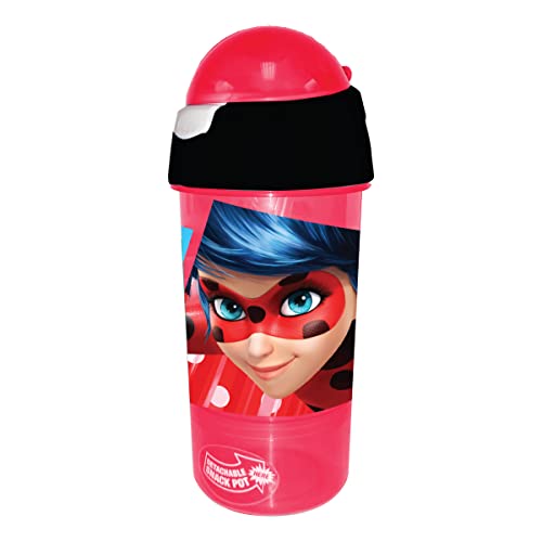 Miraculous Ladybug Sip n’ Snack 2 in 1 Grab and Go Water Bottle for kids (380 ml + 180 ml)