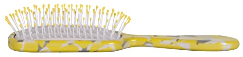 Conair The Knot Dr. Pro Mini Printed Detangling Brush with Flexalite bristles For Women, Men All Hair Types-Lengths Wet to Dry (61716C), Yellow