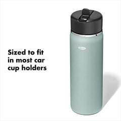 OXO Wide Mouth Straw Lid Water Bottle, 20oz, Slate