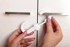 Dreambaby Secure -A-Lock - Child Proof Sliding Safety Locks - Suitable for Mushroom Knobs & D-Shaped Cabinet Door Handles - White - Model ‎L712