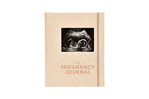 Pearhead Little Bundle of Joy Pregnancy Journal, Keepsake Pregnancy Memory Book with Sonogram Photo, First Through Third Trimester Pregnancy Milestone Tracker with Ultrasound Photo Cover, Blush Leaf