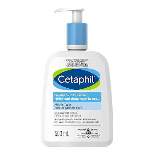 Cetaphil Gentle Skin Cleanser (500ml) - Hydrating Face Wash & Body Wash - Ideal for Sensitive, Dry Skin - Non-Irritating, Fragrance-Free and Dermatologist Recommended