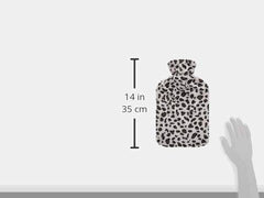 Bodico Cute Leopard Print Novelty Gift Cozy Hot Water Bottle with Cover-1.7L, Brown-Perfect for Winter Season, Heating Pad to Relieve Pain for Muscles,Stress and Cramps