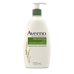 Aveeno Body Lotion with Pump, Active Naturals Daily Moisturizing Unscented Cream for Dry Skin, 532mL (Packaging May Vary)