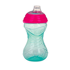 Nuby 3 Piece No-Spill Easy Grip Cup with Soft Flex Spout, Clik It Lock Feature, Girl, 10 Ounce