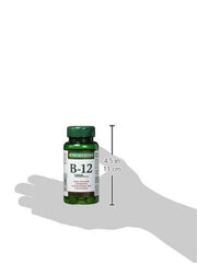 Nature's Bounty Vitamin B12 1000mcg 100 Tablets Helps the Body Metabolize Carbohydrates Fats and Proteins Helps in Normal Immune System Function and to Metabolize Energy, Multi-colored (Packaging May Vary)