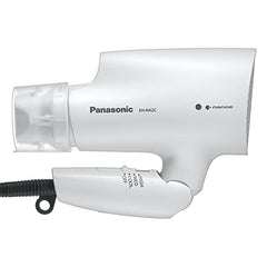 Panasonic EHNA2C Hydrating Nanoe Salon Travel Hair Dryer with Oscillating Quick Dry Nozzle, White