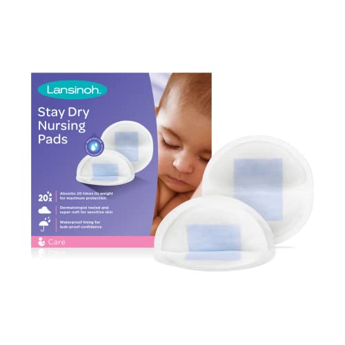 Lansinoh Stay Dry Disposable Nursing Pads, Soft and Super Absorbent Breast Pads, Breastfeeding Essentials for Moms, 36 Count