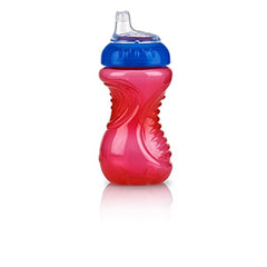 Nuby No-Spill Easy Grip Cup, 10 Ounce (Red/Green/Orange) 3 Pack, Multi (539856)