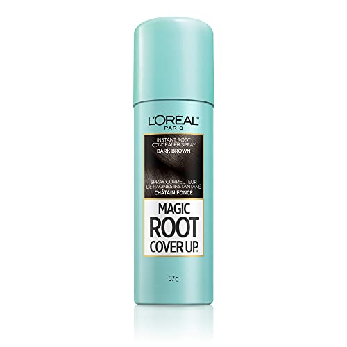 L'Oreal Paris Magic Root Cover Up Temporary Hair Color, Dark Brown, Instant Root Concealer Spray, Hair Dye, 57g