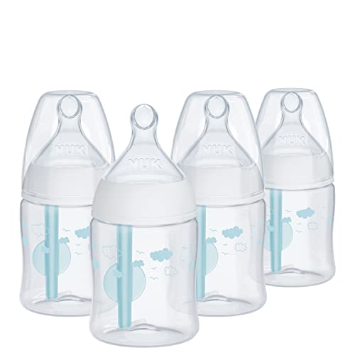 NUK Smooth Flow Pro Anti-Colic Baby Bottle, 5oz, 4 Pack, Blue, 568.0 gram