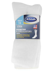 Dr. Scholl's Men's Diabetes and Circulatory Crew Socks, White, Shoe Size: 13-15