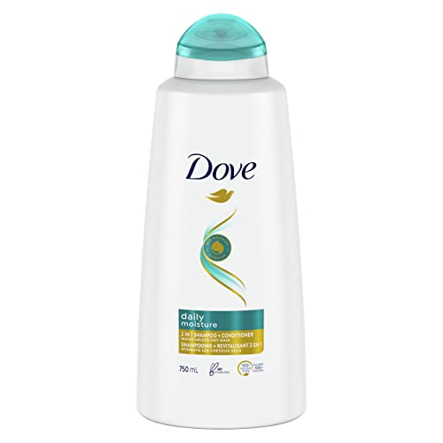 Dove Daily Moisture 2 in 1 Shampoo & Conditioner with Bio-Nourish Complex moisturizes and nourishes dry hair 750 ml