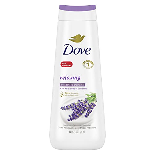 Dove Relaxing Body Wash for renewed, healthy-looking skin Lavender Oil & Chamomile gentle body cleanser nourishes skin 591 ml