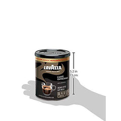 Lavazza Espresso Italiano Ground Coffee Blend, Medium Roast, 8-Oz Cans,Authentic Italian, Blended And Roasted in Italy, Non-GMO, 100% Arabica, Rich-bodied