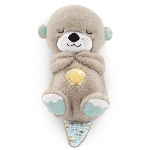 Fisher-Price Soothe 'n Snuggle Otter, Portable Plush Baby Toy with Music, Sounds, Lights and Breathing Motion