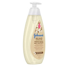 Johnson’s Skin Nourish Moisture Vanilla & Oat Body Wash - Baby Bath Skin Care - Sensitive Skin - 600 mL, Vanilla Fragrance