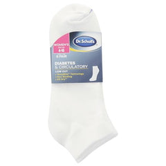 Dr. Scholl's womens Diabetes & Circulator - 4 6 Pair Packs Casual Sock, White, 8-12