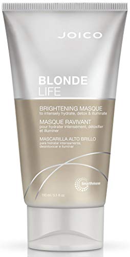 Joico Blonde Life Brightening Masque, Neutralizes Brassy Tones, Blonde Hair Mask, Detangler Anti Frizz Hair Products, Hydrates and Protects Bleached Hair, 150mL