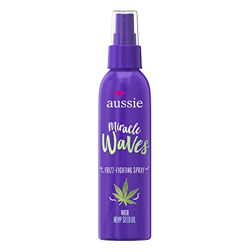 Aussie Miracle Waves Frizz-Fighting Spray with Hemp Seed Oil, Paraben Free, Sulfate Free, 5.7 fl. oz. Purple and Green,1