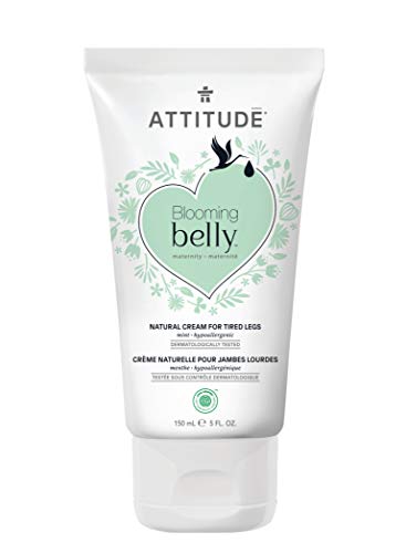 ATTITUDE Pregnancy Cream for Tired Legs, EWG Verified, Dermatologically Tested, Vegan and Cruelty-free Maternity Products, Mint, 150 mL