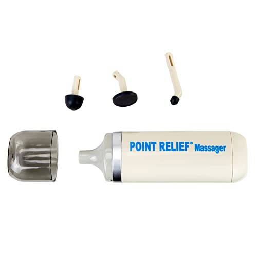 Point-Relief Mini Massager for Handheld Targeted Massage Therapy Relieve Muscle Pain, Tension, and Stress, White (14-1050)