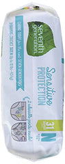 Seventh Generation Baby Diapers Sensitive 12hr Protection Free & Clear with Umbilical Cord Cutout and New Absorbancy Layer Size Newborn 31 Count