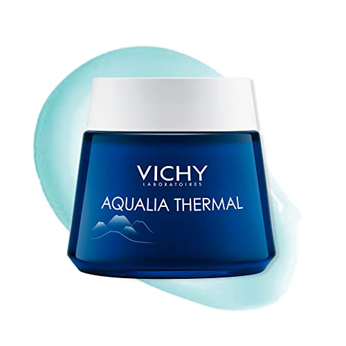 Vichy Aqualia Thermal Night Spa Replenishing Anti Fatigue Night Cream and Face Mask with Hyaluronic Acid, 2.54 Fl Oz