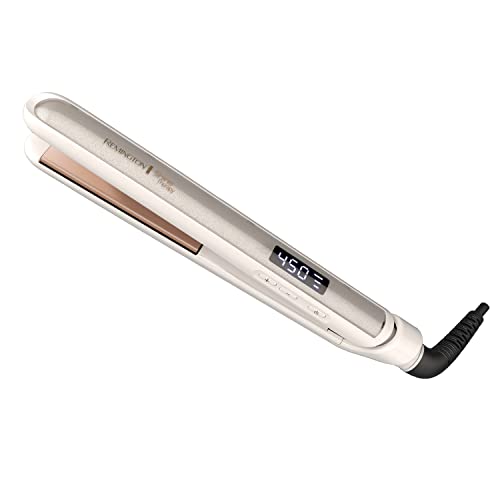 Remington Shine Therapy 1” Flat Iron, Argan Oil & Keratin Plate Hair Straightener White