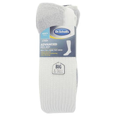 Dr. Scholl's Men's Advanced Relief Blisterguard Socks - 2 & 3 Pair Packs - Non-Binding Cushioned Moisture Management, White, 7-12