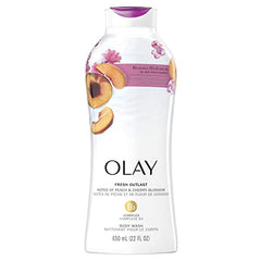 Olay Fresh Outlast Paraben Free Body Wash with Energizing Notes of Peach and Cherry Blossom, 650 mL