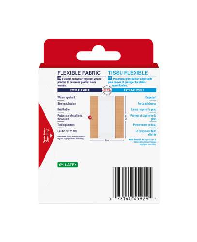 Elastoplast Flexible Fabric Adhesive Bandages, 10 Strips, 10 cm x 8cm Width, beige | Wound Dressing for First Aid Kit | Extra Flexible | Adapts to all your movements | Strong Adhesion | Breathable Material | Water-repellent | Bacteria Shield | Latex Free