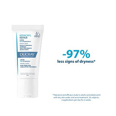 Ducray - Keracnyl Repair Cream - 48h Hydration - Acne-prone skin - Skin Dried Out By Drug Treatments - 50ml