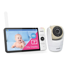 VTech Video Baby Monitor with 7” High Definition 720p Display, 360 Degree Panoramic Viewing Pan & Tilt HD Camera, VM919HD (White)