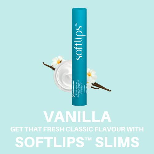 Softlips SLIMS French Vanilla Twin Pack Lip Balm with Vitamin E - Long Lasting, Moisturizing and Nourishing Lip Care for Smooth and Supple Lips - Perfect for Everyday Use and Gift Giving