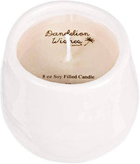 Dandelion Wishes 77110 Plain, Make A Wish White Ceramic Soy Serenity Scented Candle