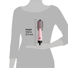 The Knot Dr BC114C All-in-One Mini Oval Dryer Brush. Dry and Style For All Hair Types, Pink