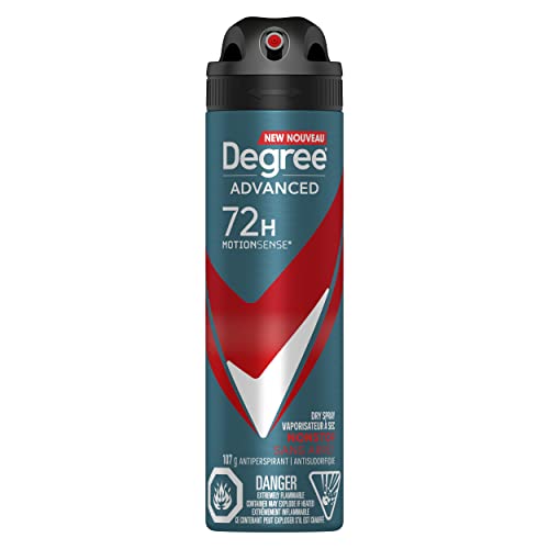 Degree Men Advanced Dry Spray Antiperspirant Deodorant for 72H Sweat & Odour Protection Nonstop with MotionSense® Technology 107g