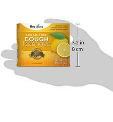 Herbion Naturals Sugar-Free Cough Lozenges with Natural Honey-Lemon Flavour, 18 Lozenges - Relieves Cough, Clears Nasal Congestion, Soothes Sore Throat; For Adults and Children 12 years and above