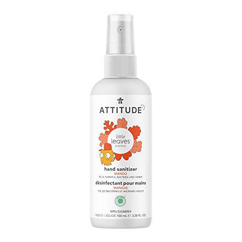 ATTITUDE Hand Sanitizer Spray for Kids & Adults, EWG Verified, Vegan & Cruelty-Free, Mango, 100 mL (Spray Bottle)